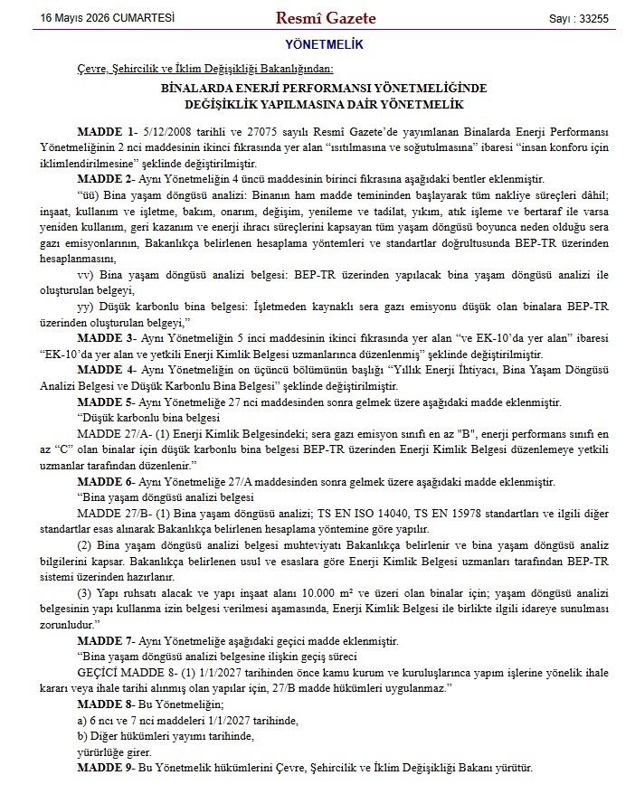 Düşük Karbonlu Bina Dönemi Başladı Yönetmelik Değişikliği Ne Anlama Geliyor?